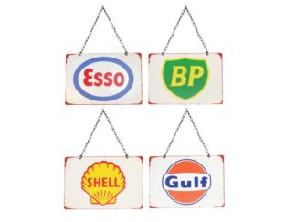 Plåtskylt Hänge Bensinmack 4-olika  20x30
