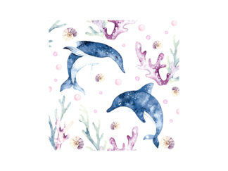 Servett Playing Dolphins