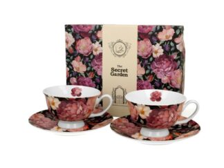 Kaffekopp 2-p Spring Roses Black