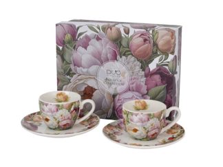 2-p Espressokopp Peonies