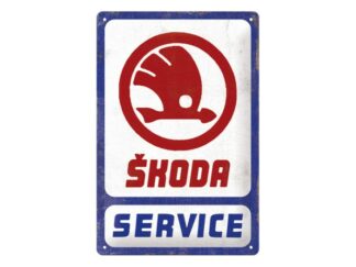 Plåtskylt Skoda Service 20x30