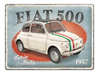 Plåtskylt Fiat 500 Turin Italia