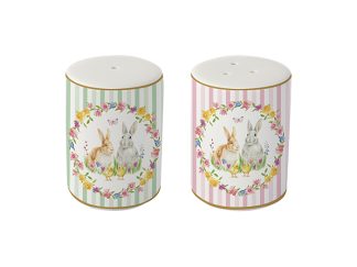 2-p Salt & Peppar Porslin Happy Easter