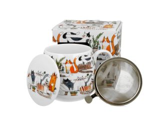 Mugg Barrel Cat Lazy m. Tesil