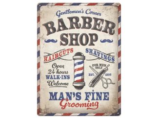 Plåtskylt Barber Shop