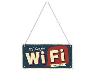 Plåtskylt 10x20 Hänge Wi-Fi