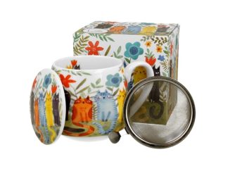 Mugg Barrel Cat Garden Felines m.Tesil