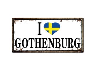 Plåtskylt Gothenburg 15x31cm