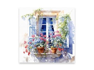 Servett Pelargonfönster