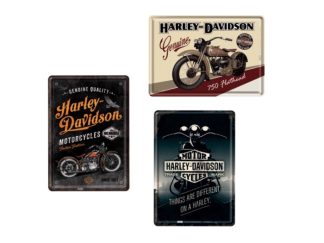 Plåtvykort Harley Davidson 3-olika