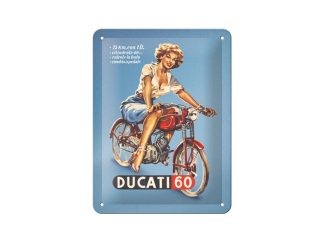 Plåtskylt Ducati Cilindrata 60 Pin Up 15x20