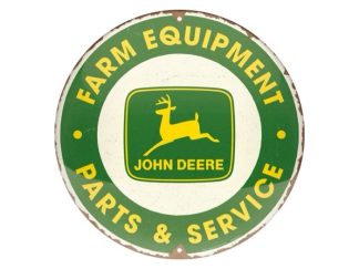 Plåtskylt Rund John Deere Parts & Service 35 cm