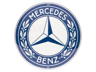 Plåtskylt Rund Mercedes-Benz Logo 35 cm
