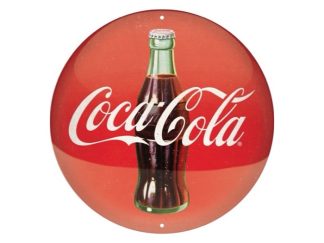 Plåtskylt Rund Coca-Cola 35 cm