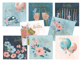 Dubbelt Kort Gratulation 4-k Sorterade 8-olika