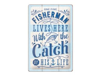 Plåtskylt Fisherman Catch 20x30