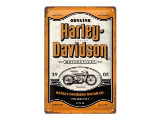 Plåtskylt H.D Genuine Motorcycles 20x30