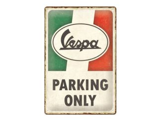 Plåtskylt Vespa Parking Only Italian 20x30