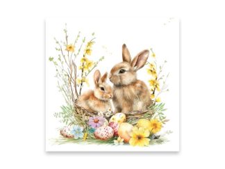 Servett Bunnies in Basket