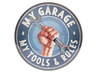 Plåtskylt Rund My Garage 35 cm
