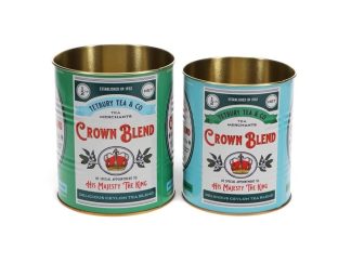 2-p Förvaringsburk/ Plåtkruka Crown Blend