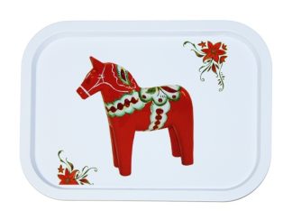 Bricka Plåt Dalahäst Stor