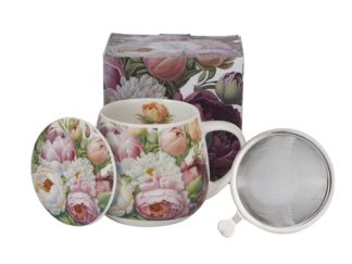 Mugg Barrel Peonies m. Tesil