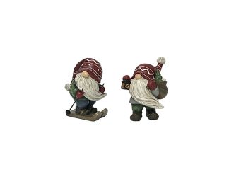 Poly Tomte m. Skidor & Lykta