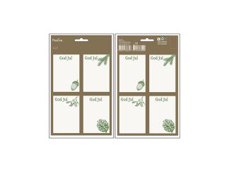 Juladresslapp Självhäftande 12-p Natur