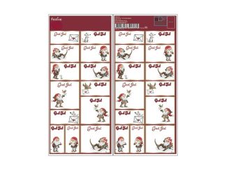 Juladresslapp Självhäftande 26-p Å.G Tomte m. Skidor