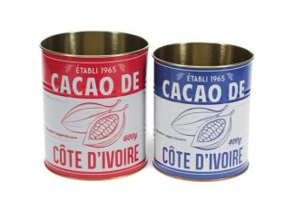 2-p Förvaringsburk/ Plåtkruka Cacao