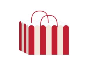 Påse Liggande Röd Stripes