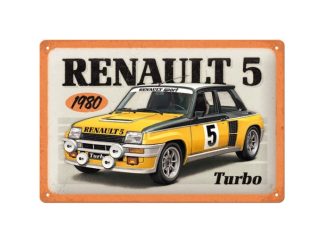 Plåtskylt Renault R5 Turbo 1980 20x30