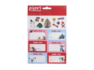 Juladresslapp Självhäftande 16-p Pippi m. Stickers