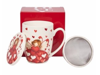 Mugg Angel with Hearts m.Tesil