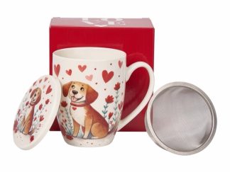 Mugg Dog with Hearts m.Tesil